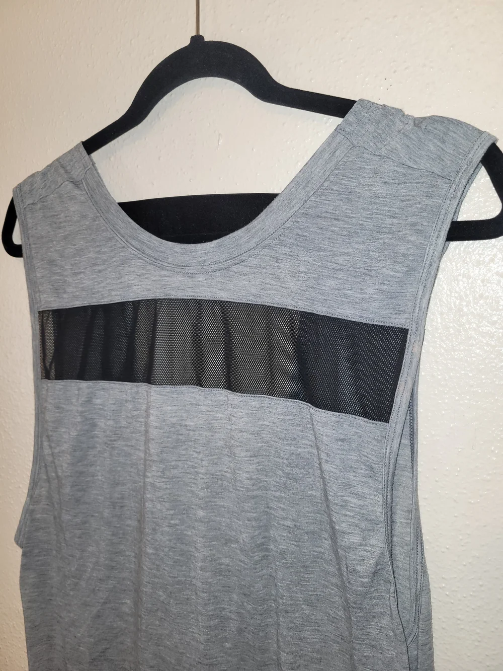Nike Dri-FIT Open Back Mesh Training Tank Gray Black Size Medium - Picture 3 of 5